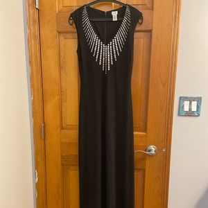 Cache black maxi evening dress